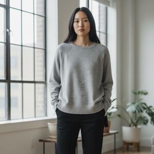 Volcom Light Gray Crewneck Raglan Sweater